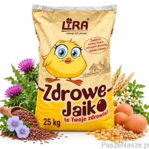 Pasza dla Kur Niosek ZDROWE JAJKO Drobek 25 kg Siemię Len Ostropest Zioła