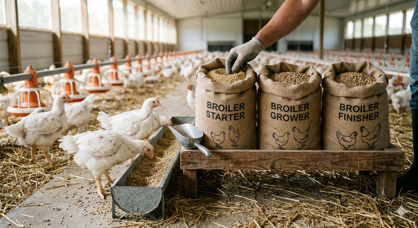 Pasza dla brojlerów — starter, grower i finiszer: jak żywić brojlery na kolejnych etapach wzrostu?
